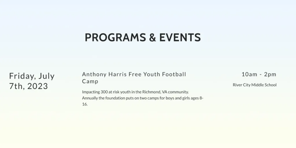 Anthony Harris Hosting Free Youth Football Camp