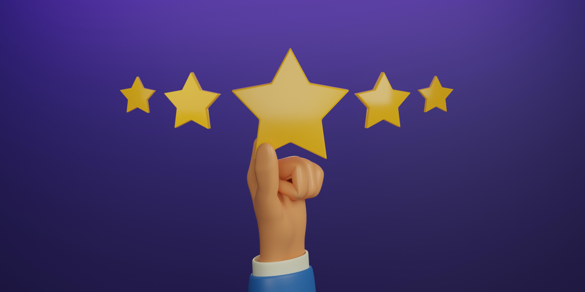 Image commercially licensed from: https://unsplash.com/photos/satisfaction-rating-work-evaluation-businessmans-hand-holding-a-yellow-star-placed-in-the-middle-of-5-stars-on-purple-background-3d-render-illustration-NlHxTbgm6Js
